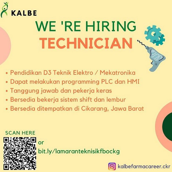 loker technician kalbe farma