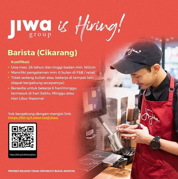 lowongan kerja barista kopi janji jiwa cikarang