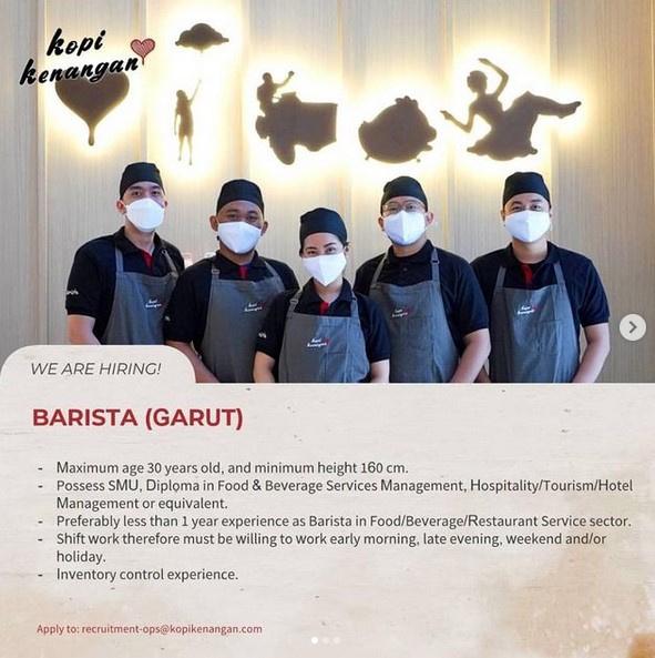 lowongan kerja barista kopi kenangan garut